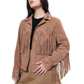 Fringe Embroidered  LEATHER Jacket