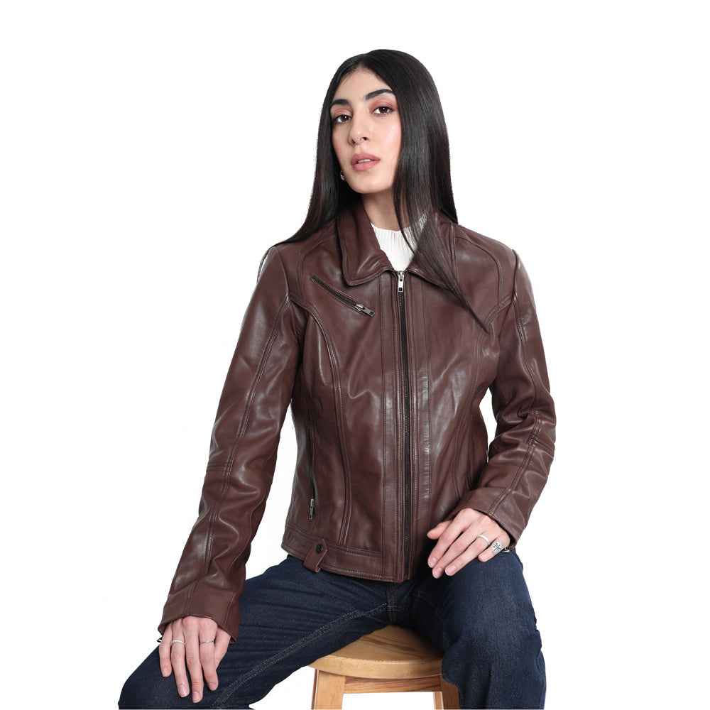 Winged Frills Leather Jacket