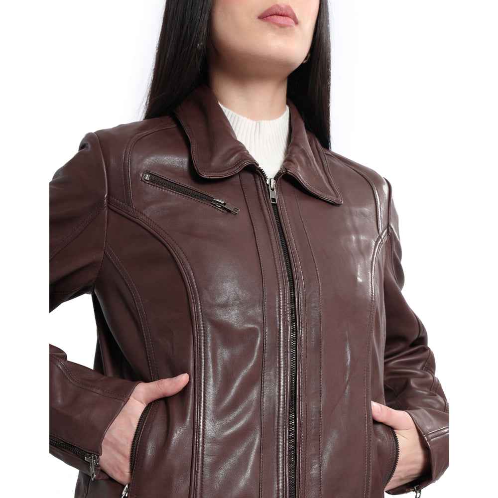 Winged Frills Leather Jacket