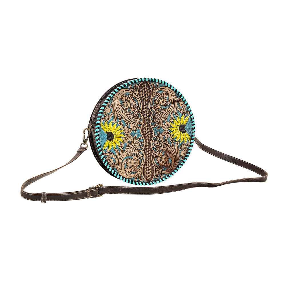 Boho Teal Round Bag