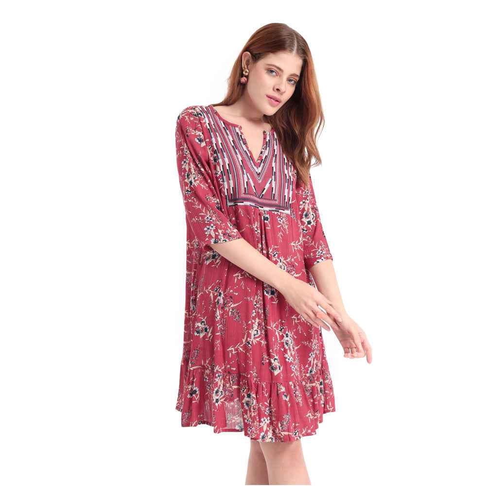 Floral Border Print DRESS & ROMPER