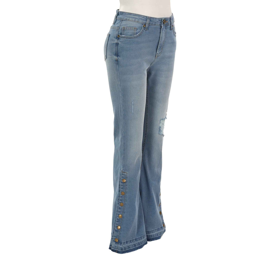 Regina Flared Button Accent Leg Jeans