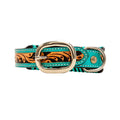 Acety Hand-Tooled Leather Dog Collar