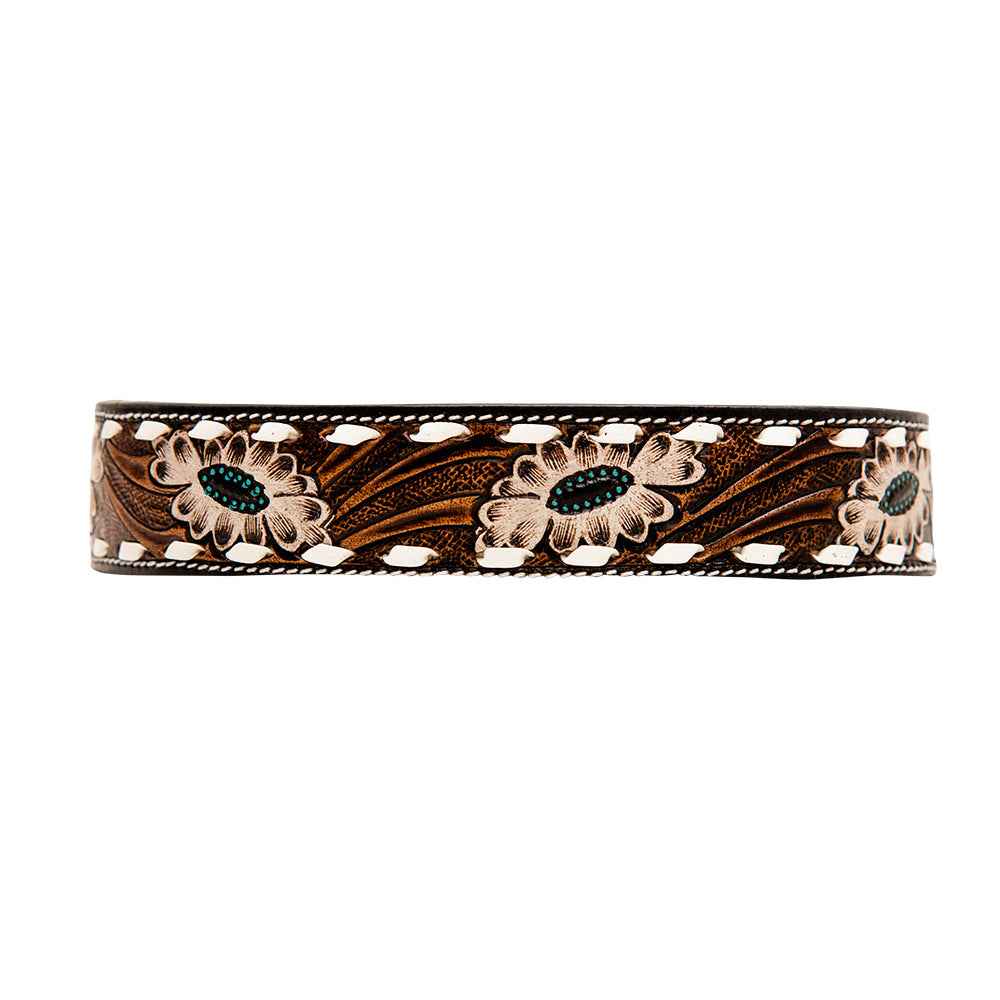 Hotshots Hand-Tooled Leather Dog Collar