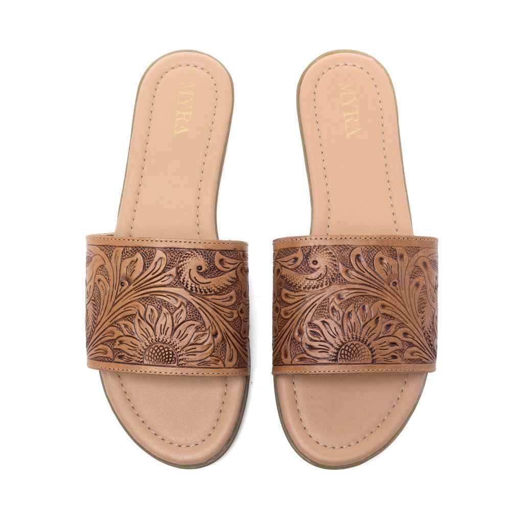 Coppu Western Hand-Tooled Sandals