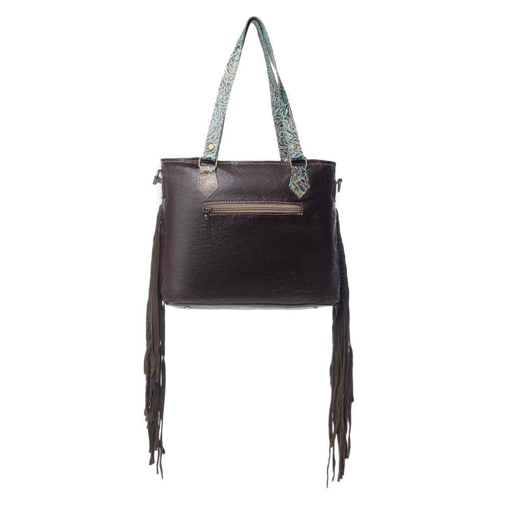Turquoise Zapata Leather & Hairon Bag.
