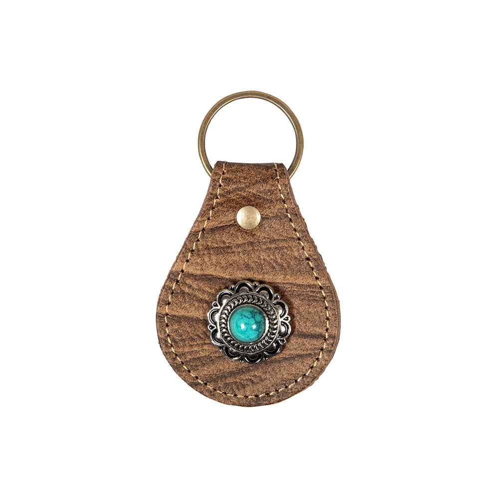 Concho Varied Leather Key Fob