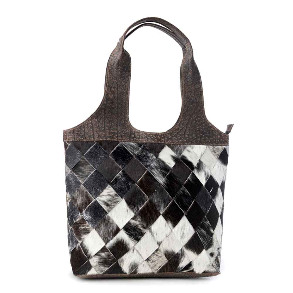 Pecos Wind Weave Pattern Leather & Hairon Bag