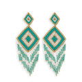 Draped Dreamcatcher Beaded Earrings