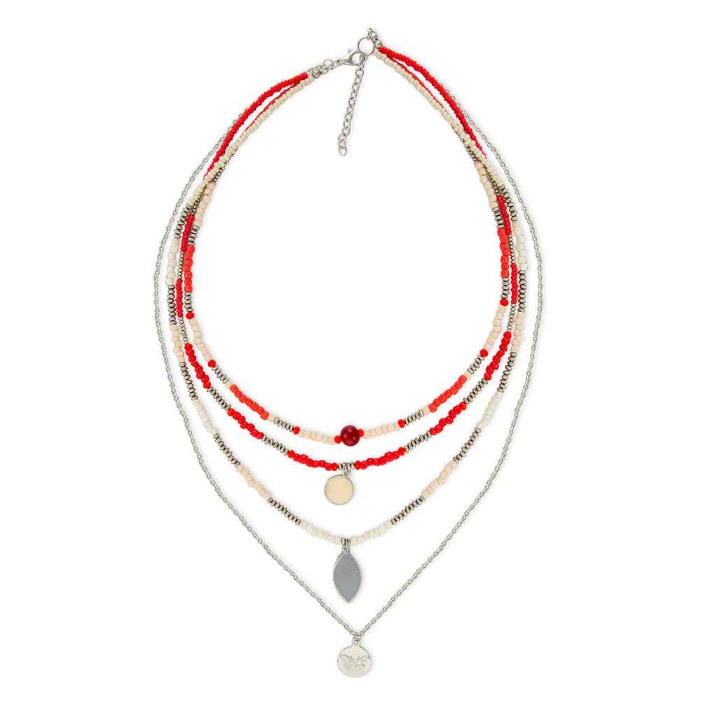 Red Delights & Dreams Tiered Necklace