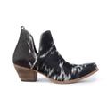 Sunset Bloom Split-Top Hair-On Hide Boots In Black & White