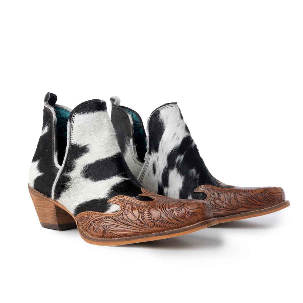 Frisco Blossom Hair-on Hide & Hand-tooled Boots