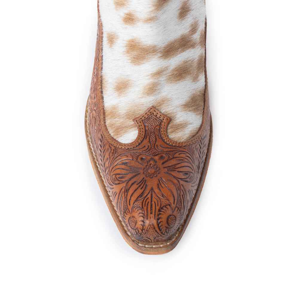 Frisco Hacienda Hair-on Hide & Hand-tooled Boots