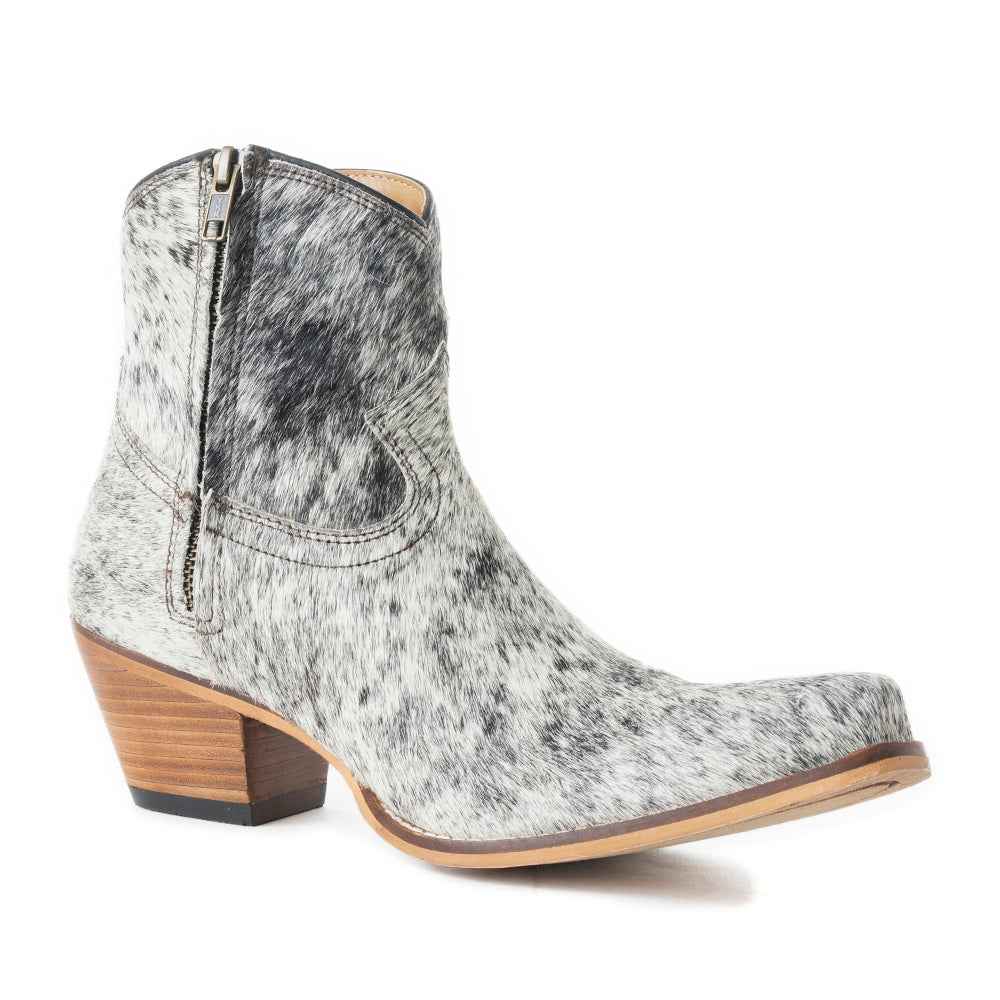 Myra Virginia Trail Hairon Leather Cowgirl Boots for Women â€“ Pointed Toe, Low Block Heel, Ranch-Inspired Ankle Fit