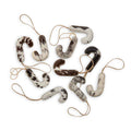 Jolly Candy Cane Hair-On Hide Ornament Set In Black