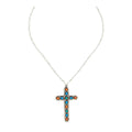 Beaded Stones Cross Necklace