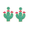 Cactus Joy Beaded Earrings in Green