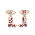 Letâ€™s Go Girls Beaded Boot Earrings