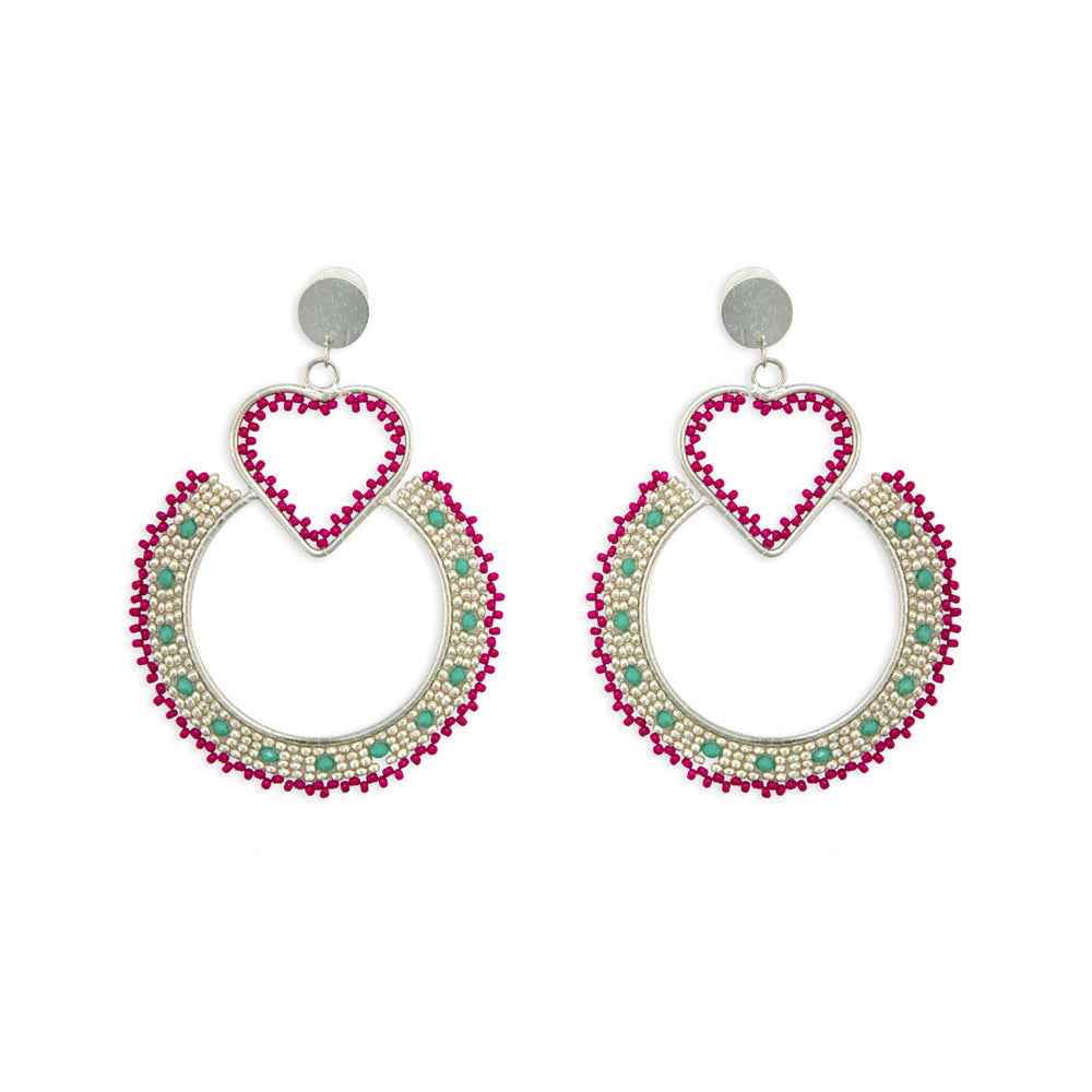 Full Circle Love Beaded Earrings