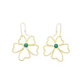 Peony Petals Flower Gold Toned Earrings