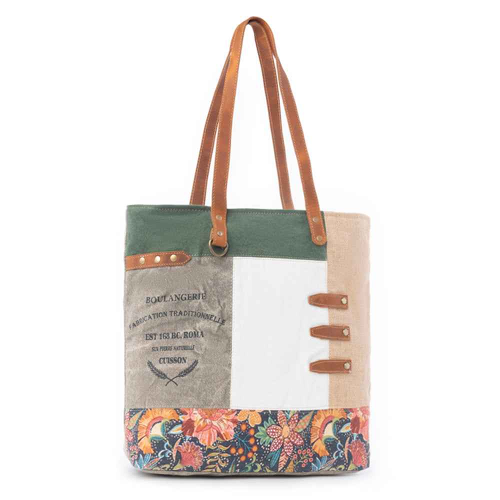 Boulangerie Floral Trim Tote Bag