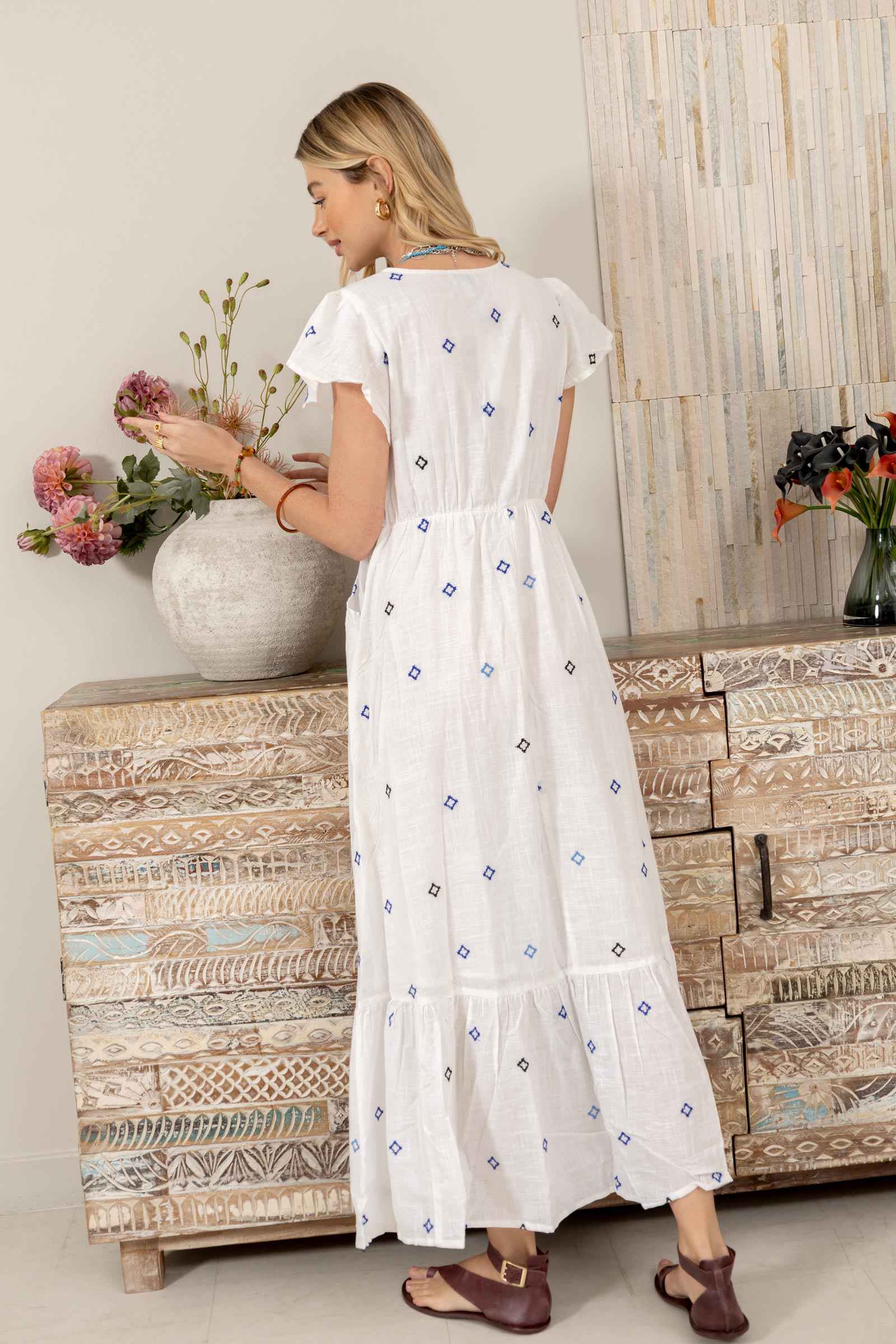 Lillith Cotton Embroidered Dress