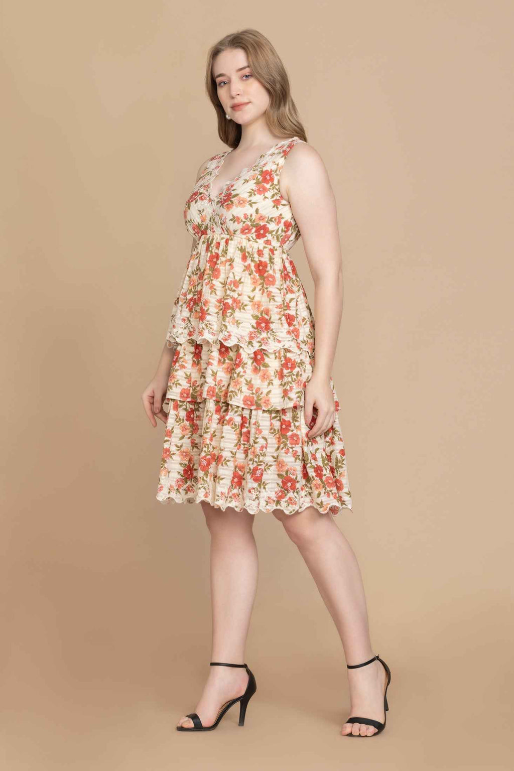 Bohera Silvianna V-Neck Tieried Skirt Dress