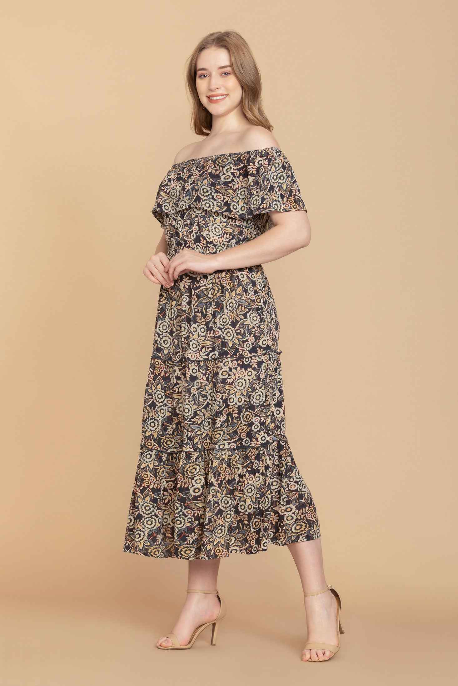 Bohera Miss Lorraine Off-the-Shoulder Drop Waist Dress