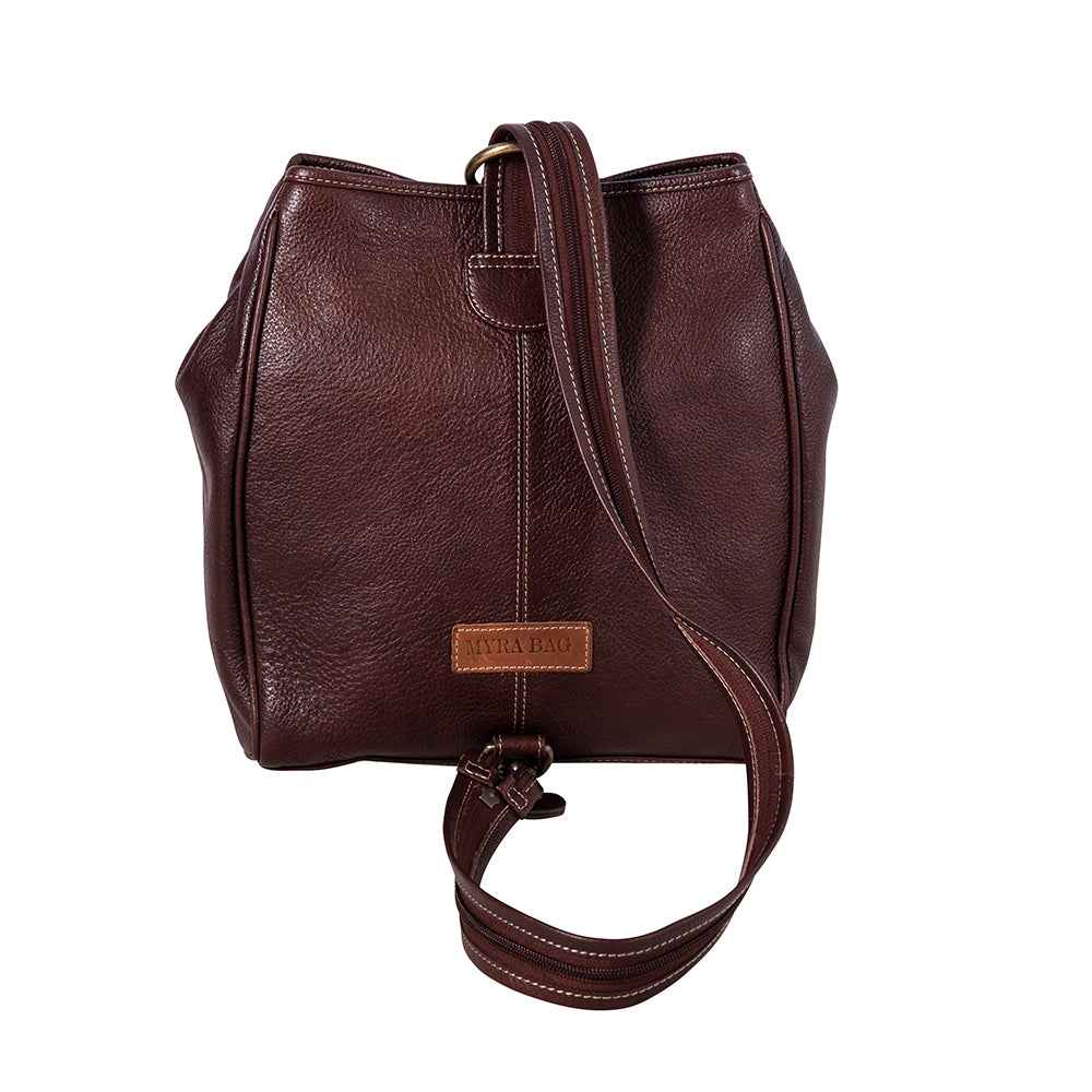 Myra Mountain Trail Convertible Crossbody Bag – Turquoise Embossed Leather & Hairon Panel with Ring Accent