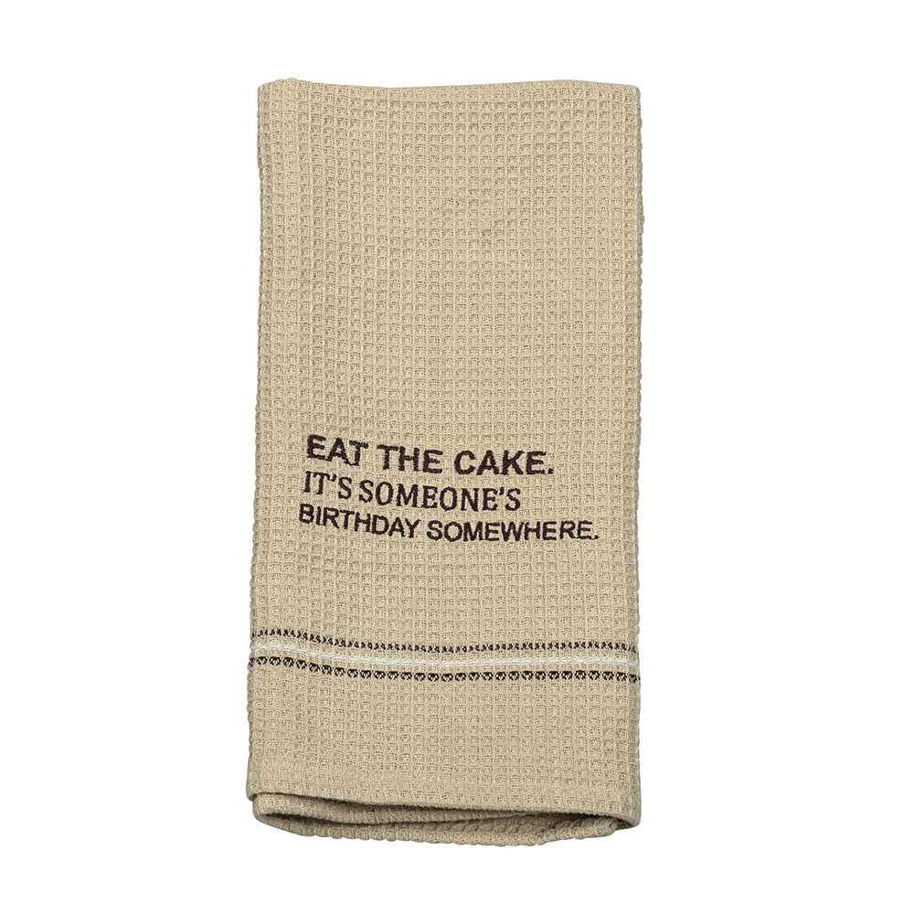 EAT THE CAKE DISH TOWEL '' SET OF 2 ''