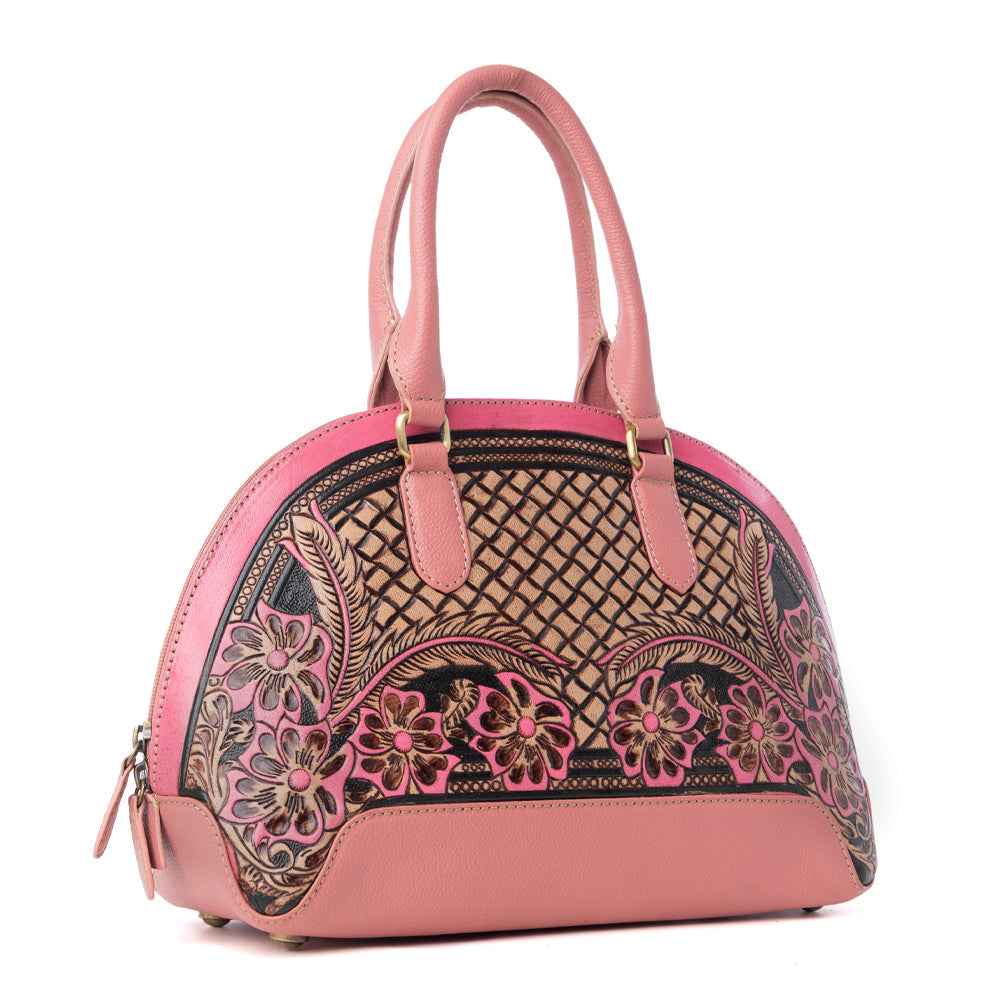 Emmylou Pass Hand-Tooled Bag in Salmon