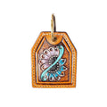 Rising Blooms Hand-tooled Key Fob