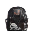 Myra My Vista Hairon Leather Backpack – Dual Handles, Floral Tooled Patch, Spacious Compartments