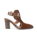 Myra Cora Jo Hairon Leather Boots - Pointed Toe, Block Heel Ankle Boots with Handtooled Buckle Accents for Cowgirl Escapades