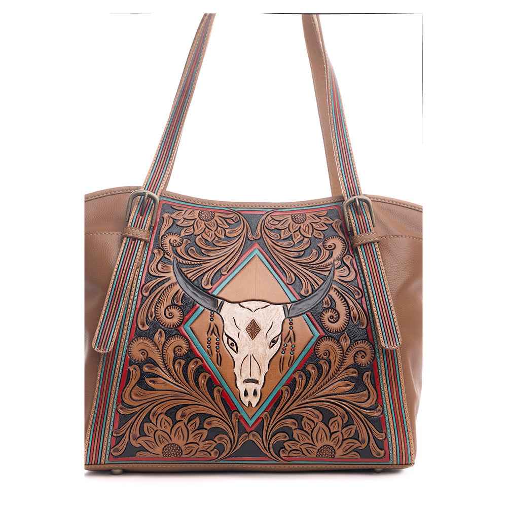 Age of the Steer Hand-Tooled Bag