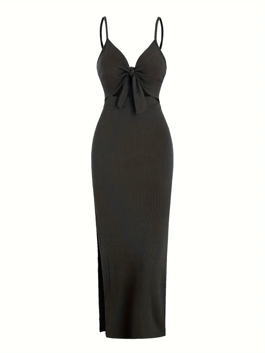 Europe and America knit simple sleeveless suspender dress in spring and summer, leaking back and sexy long skirt with neck. by Urban Fashion Icon