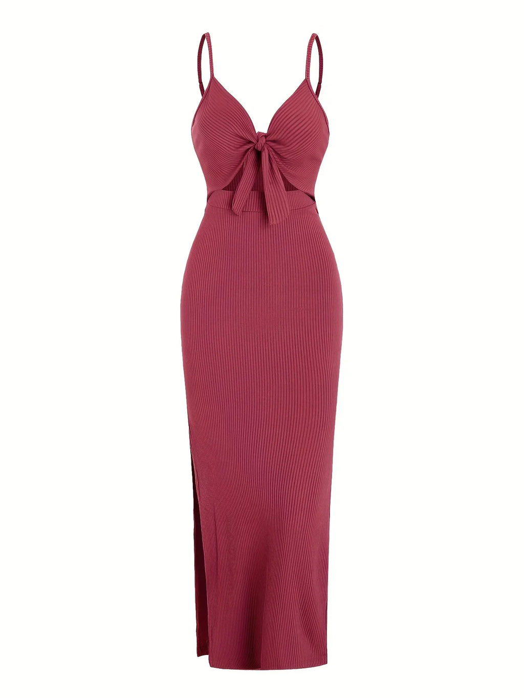 Europe and America knit simple sleeveless suspender dress in spring and summer, leaking back and sexy long skirt with neck. by Urban Fashion Icon
