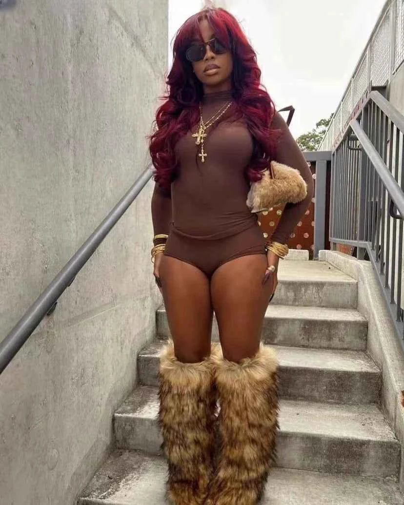 Winter Faux Fur Long Boots