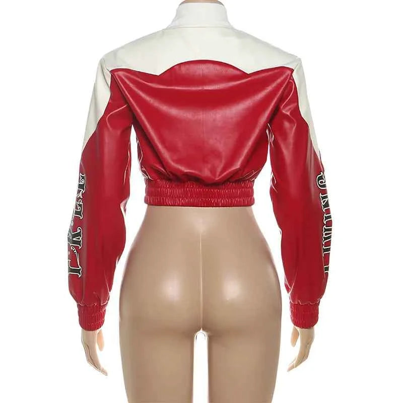 Leather Moto Zipper Crop Jacket