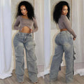 Denim Detachable High Waisted Pants