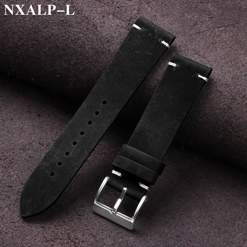 Vintage Oil Wax Leather Watch Band 18mm 20mm 21mm 22mm Handmade
