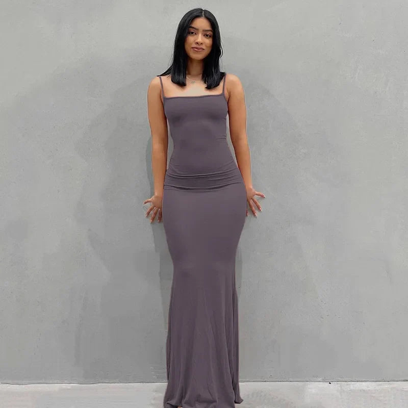 Satin Slip Sleeveless Backless Maxi Dress Women Y2K by nowadaysfashion
