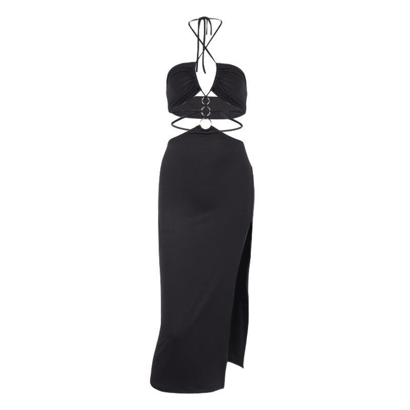 Summer Dress For Women Sexy Cutout Lace-up High Slit Maxi Long Dresses by nowadaysfashion