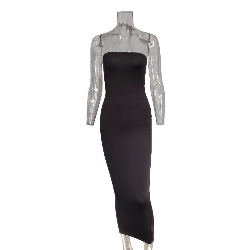 summer women's sexy sleeveless chest wrapped Long Beach Dress by nowadaysfashion