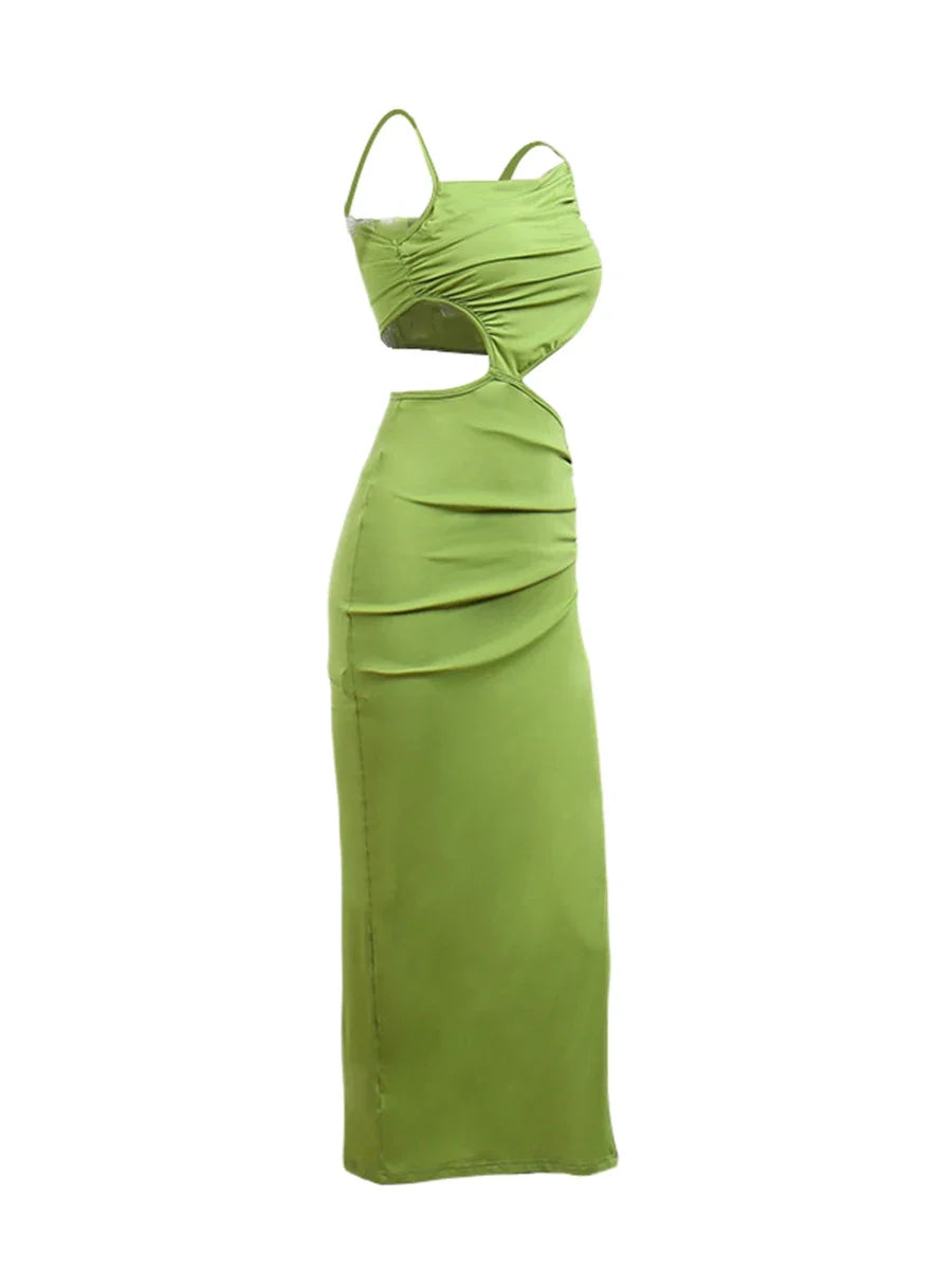 Summer Beach Casual Sexy Hollow Backless Tie Up Slip Dress by nowadaysfashion