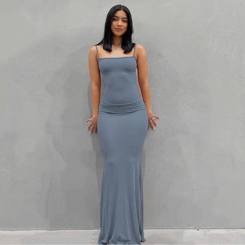 Satin Slip Sleeveless Backless Maxi Dress Women Y2K by nowadaysfashion