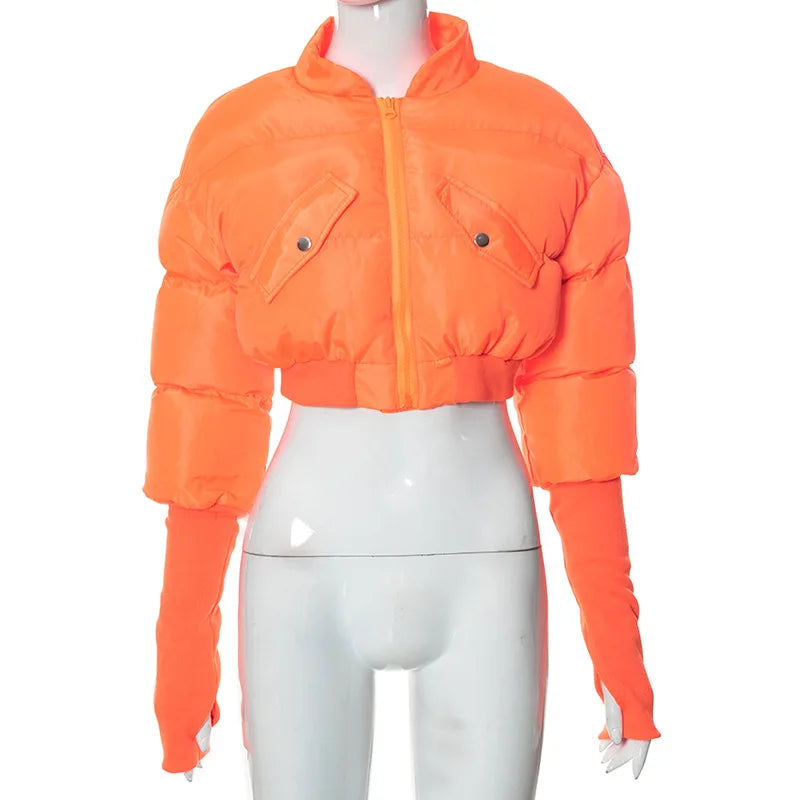 Cropped Bubble Puffer Jacket