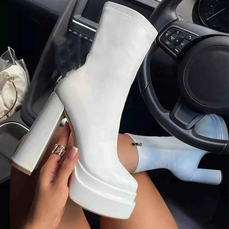 Stepping Platform High Heel Boots