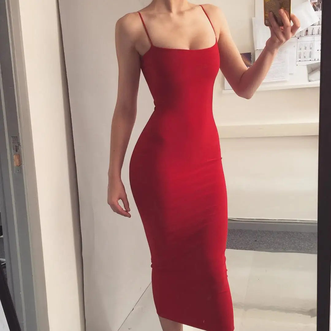 Summer Women's Dress Long Sling Dresses Club Sexy Suspender Dress by nowadaysfashion