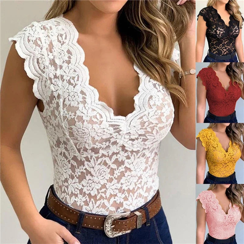 Women Tops Summer Sexy Lace Crochet Cardigan Casual Solid Color Trend Lace Hollow Out Top For Ladies by Urban Fashion Icon